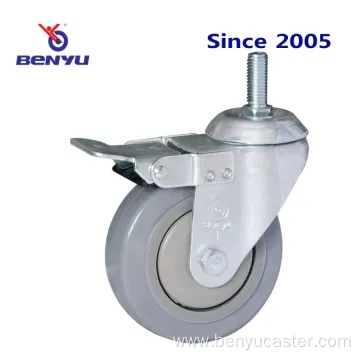 Medium Duty Screw TPR Caster with Brake